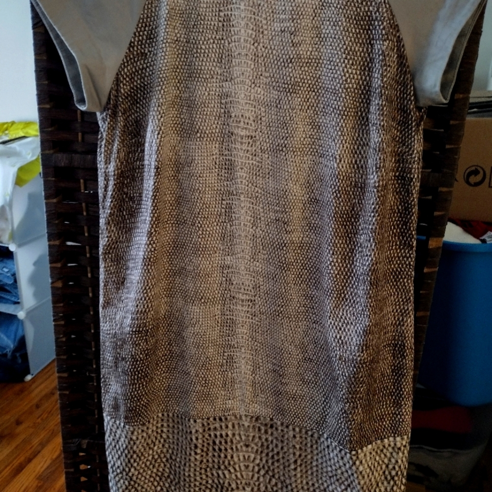Kennith Cole new York dress size xs.grey red.and a snake skin print